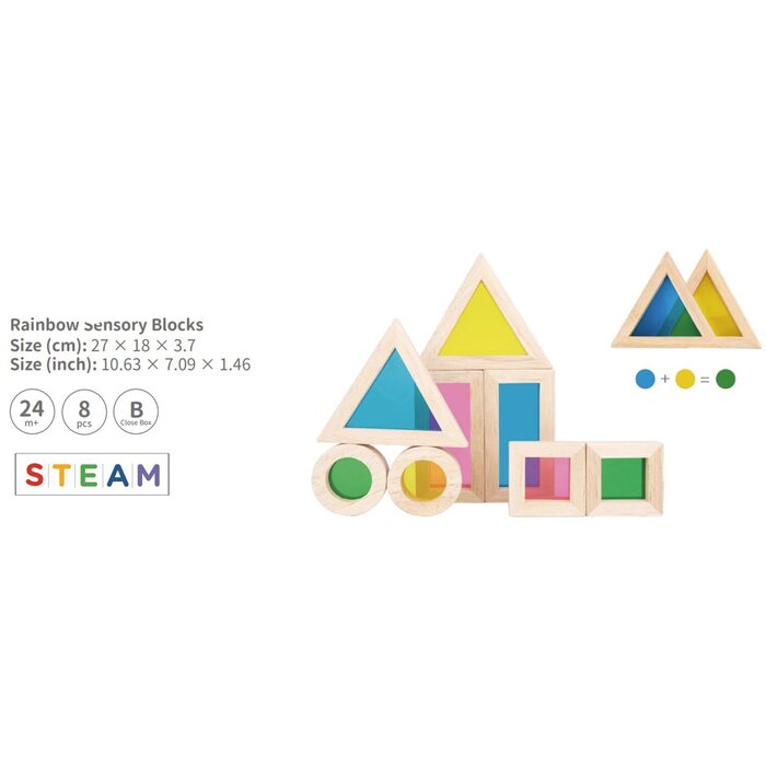 Tooky Toy Co Rainbow Sensory Blocks 27x18x4cmProduct Thumbnail