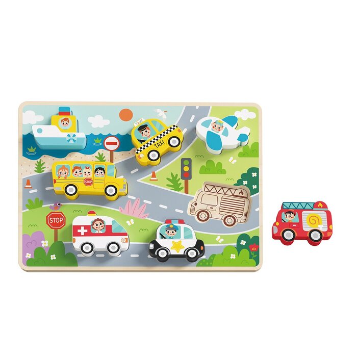 Tooky Toy Co Chunky Puzzle - Transportation 30x21x2cmProduct Thumbnail