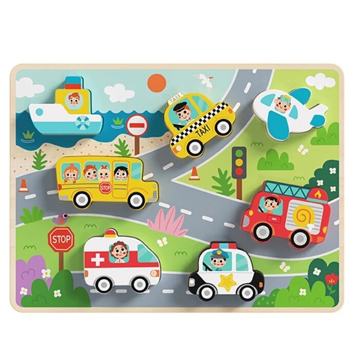 Tooky Toy Co Chunky Puzzle - Transportation 30x21x2cmProduct Thumbnail