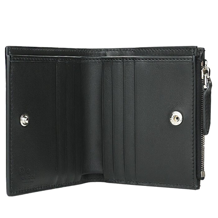Gucci Micro GG Guccissima Leather Small Bifold Wallet 544475 BlackProduct Thumbnail