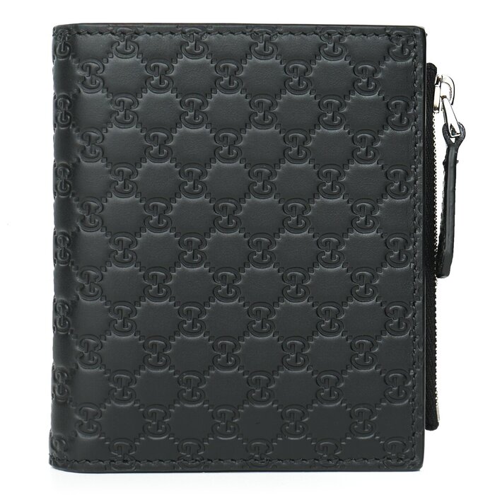Gucci Micro GG Guccissima Leather Small Bifold Wallet 544475 BlackProduct Thumbnail
