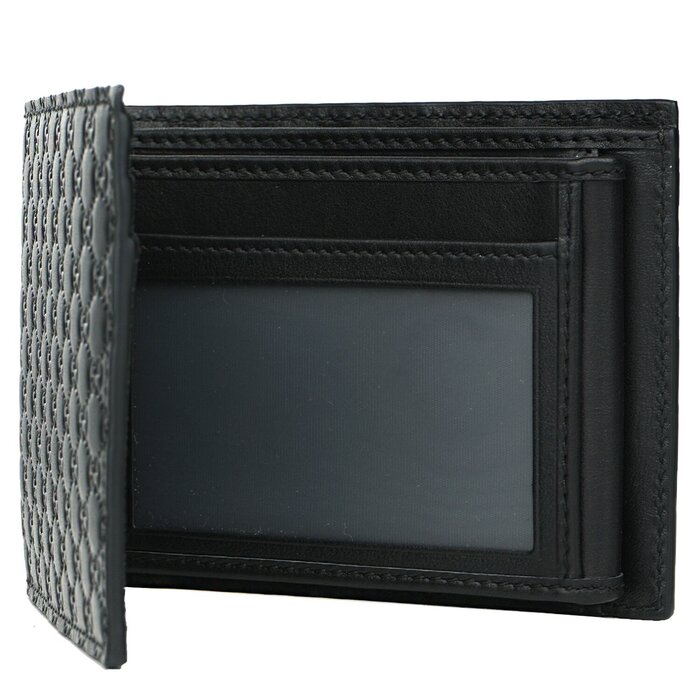 Gucci Leather Micro GG Guccissima Trifold Wallet 217044 BlackProduct Thumbnail