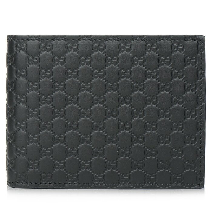 Gucci Leather Micro GG Guccissima Trifold Wallet 217044 BlackProduct Thumbnail