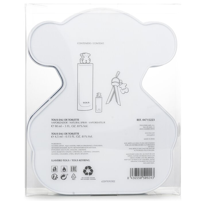 Tous Eau De Toilette Spray 90ml + Eau De Toilette 4.5 ml + Key Ring 3pcsProduct Thumbnail