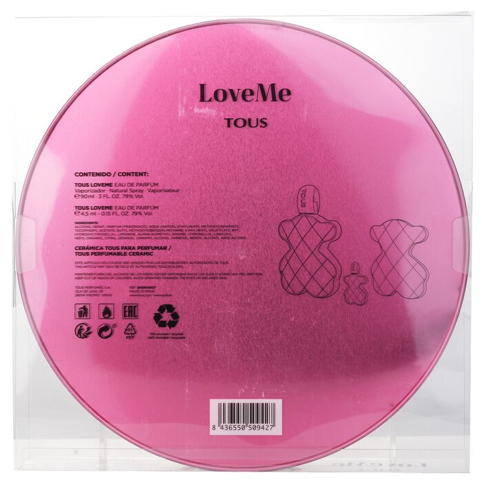 Tous Love Me The Silver Set: Eau De Parfum Spray 90ml + 4.5ml + Perfumable Ceramic 3pcsProduct Thumbnail