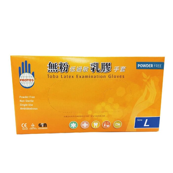 KQ Protos - Latex Examination Gloves -white (L) LProduct Thumbnail