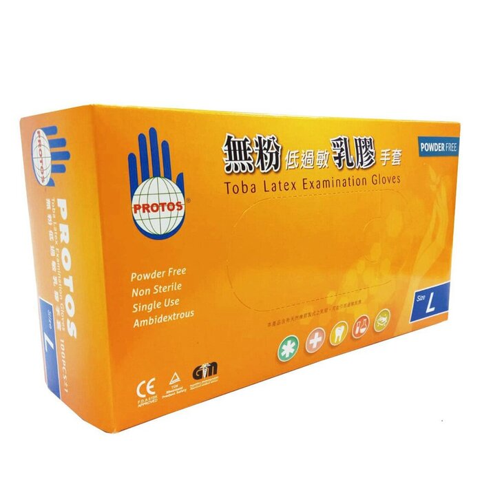 KQ Protos - Latex Examination Gloves -white (L) LProduct Thumbnail