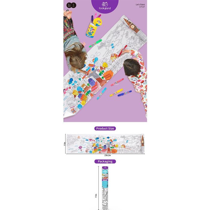 Tookyland &quot;Coloring Roll - Cities Around The World&quot; 9x9x28cmProduct Thumbnail