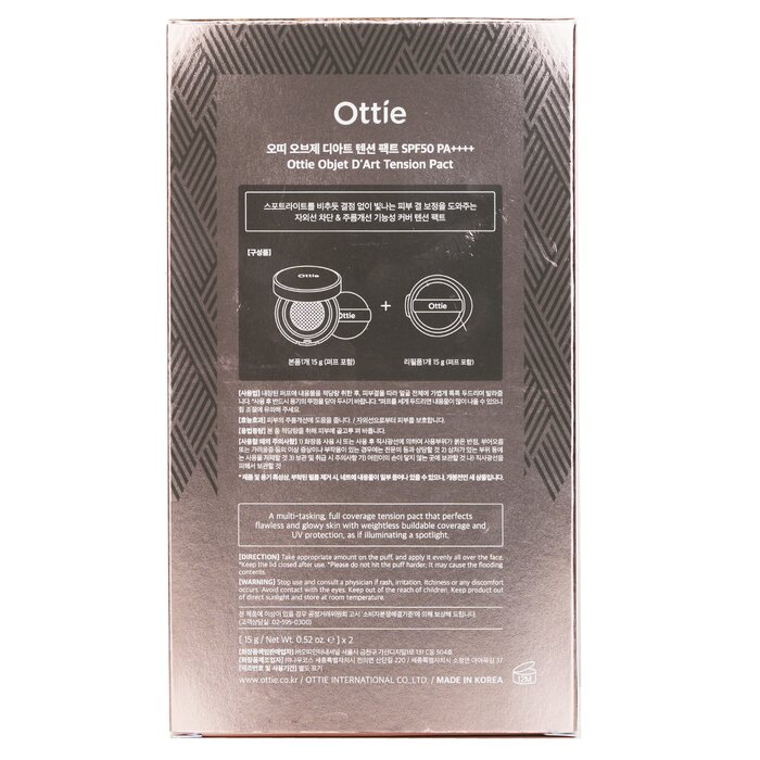傲蝶 Ottie Ottie Objet D’art Tension 气垫粉底 SPF50 PA++++ & 补充装 2x15g/0.52ozProduct Thumbnail