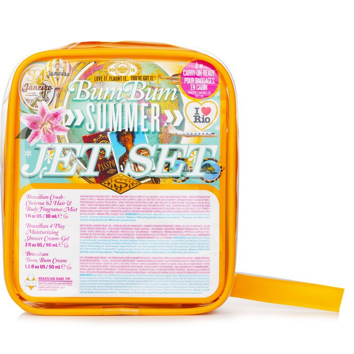 Sol De Janeiro Bum Bum Jet Set: Cream 50ml + Moisturizing Shower Cream Gel 90ml + Hair & Body Fragrance Mist 30ml 3pcsProduct Thumbnail