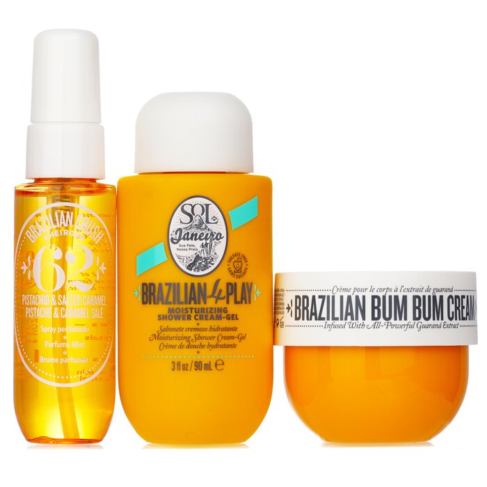 Sol De Janeiro Bum Bum Jet Set: Cream 50ml + Moisturizing Shower Cream Gel 90ml + Hair & Body Fragrance Mist 30ml 3pcsProduct Thumbnail
