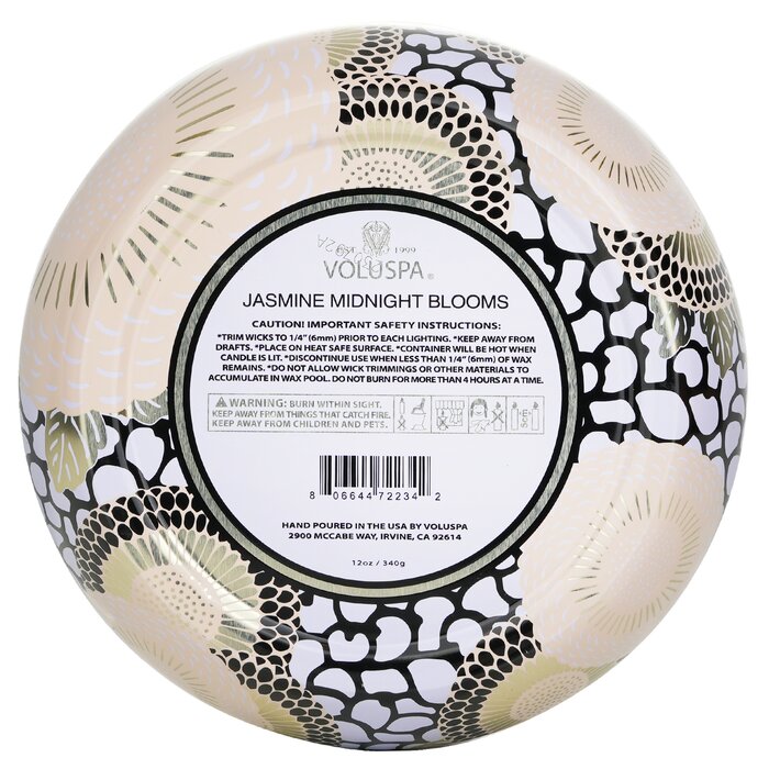 Voluspa 3芯裝飾錫罐芳香蠟燭 - Jasmine Midnight Blooms 340g/12ozProduct Thumbnail