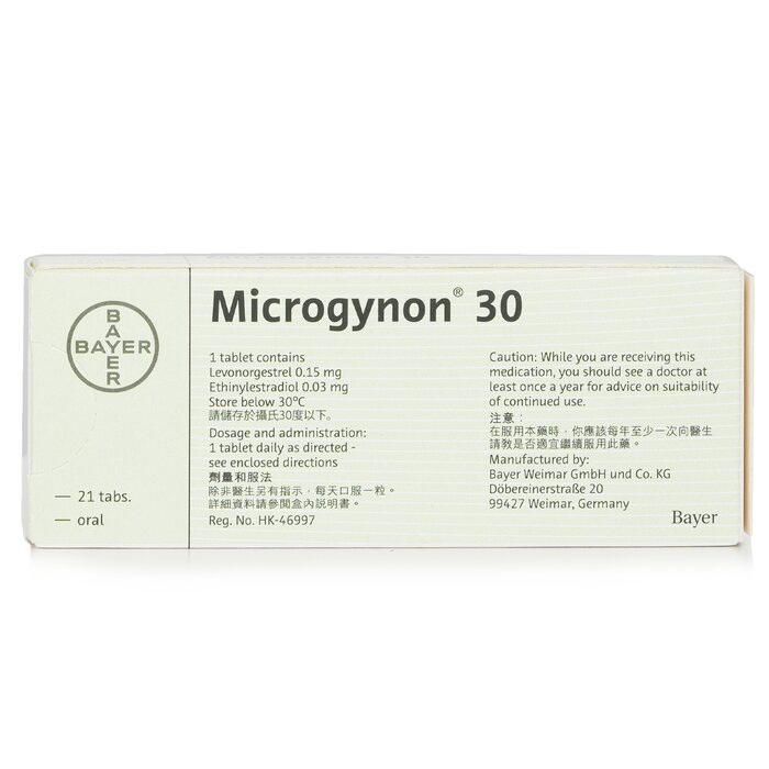 Bayer BAYER - Microgynon 30 - Low dose birth control pills 21 tablets 21'sProduct Thumbnail