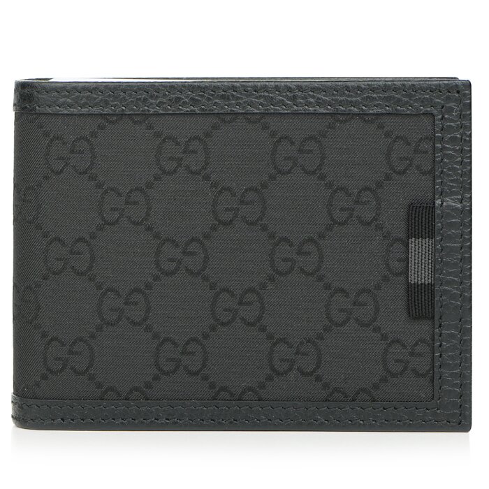 Gucci Canvas Web Tab GG Guccissima Trifold Wallet 217044 BlackProduct Thumbnail