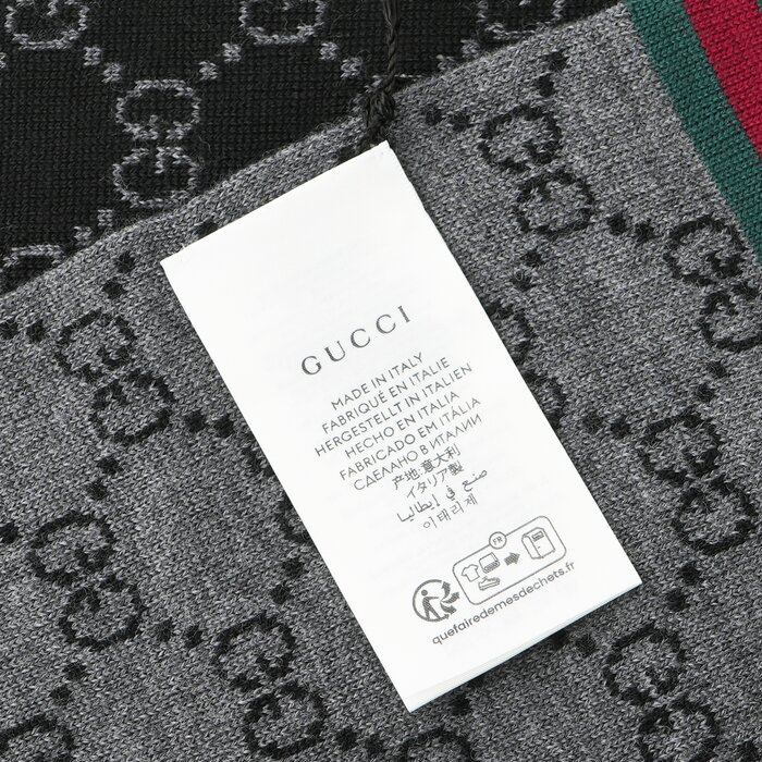 Gucci Unisex Guccissima Scarf 325806 GraphiteProduct Thumbnail