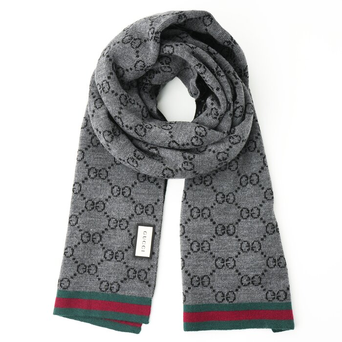 Gucci Unisex Guccissima Scarf 325806 GraphiteProduct Thumbnail