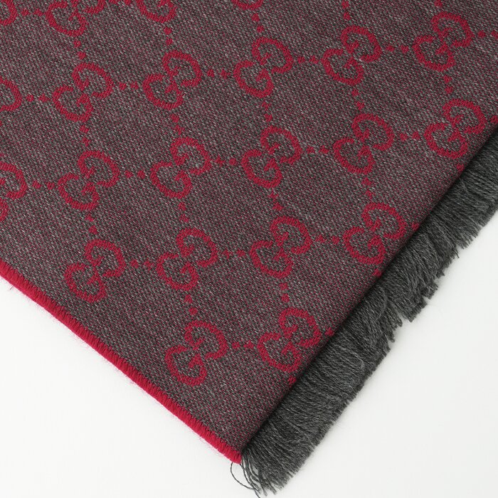 Gucci HALF GG LOGO WOOL SCARF 344994 WineProduct Thumbnail