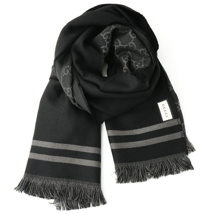 Gucci Reversible Arlisse GG Guccissima Scarf/Muffler 544619 Black BlackProduct Thumbnail