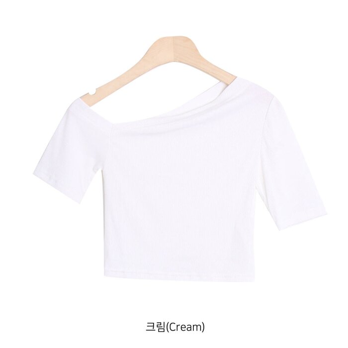 Trendywhere Slim Fit One Shoulder Crop Top Free (XS-S)Product Thumbnail