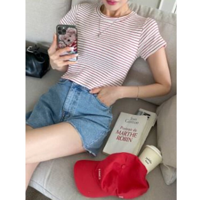 Trendywhere Striped Slim Fit Crop Top Free (XS-M)Product Thumbnail