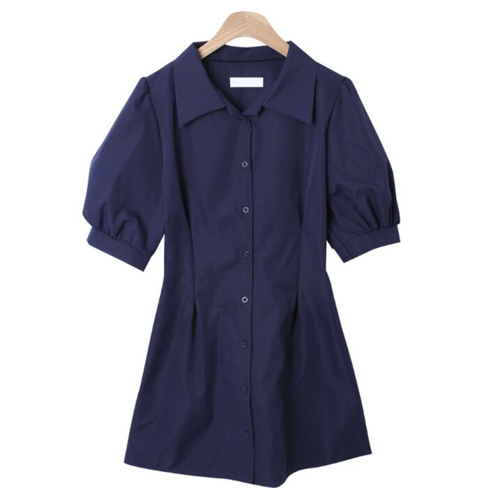 Trendywhere 鈕扣泡泡袖襯衫連衣裙 Free (XS-M)Product Thumbnail