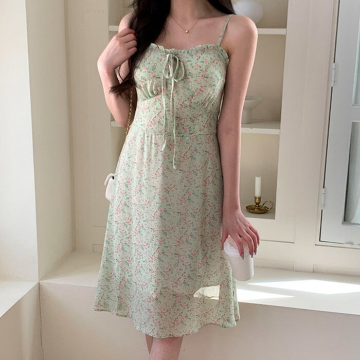 Trendywhere Floral Tie Front Dress Free (XS-M)Product Thumbnail
