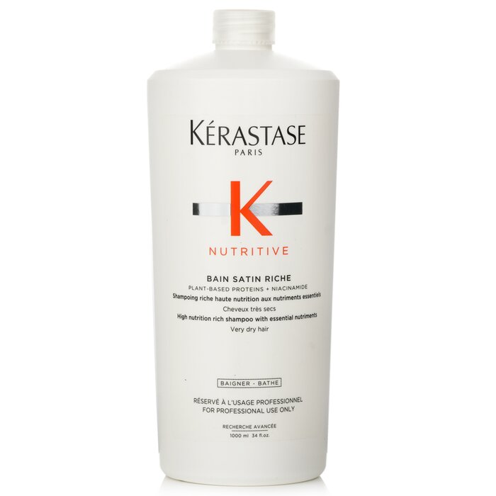 Kerastase Nutritive Bain Satin Riche High Nutrition Rich Shampoo With Essential Nutriments (Very Dry Hair) 1000ml/34ozProduct Thumbnail
