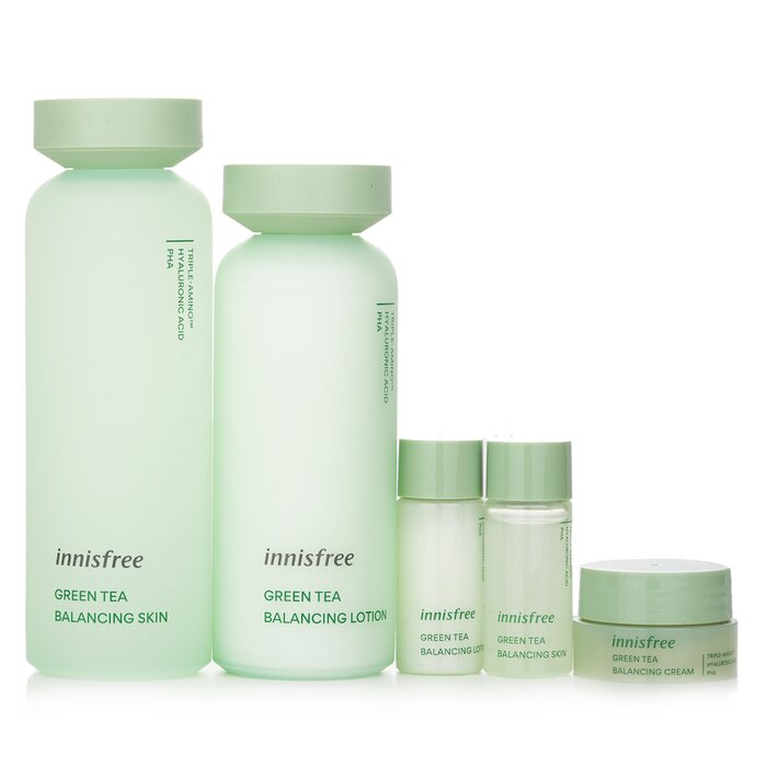 Innisfree Green Tea Balancing Skin Care Set (Toner 200ml + Lotion 160ml + Cream 10ml + Toner 15ml + Lotion 15ml) 5pcsProduct Thumbnail