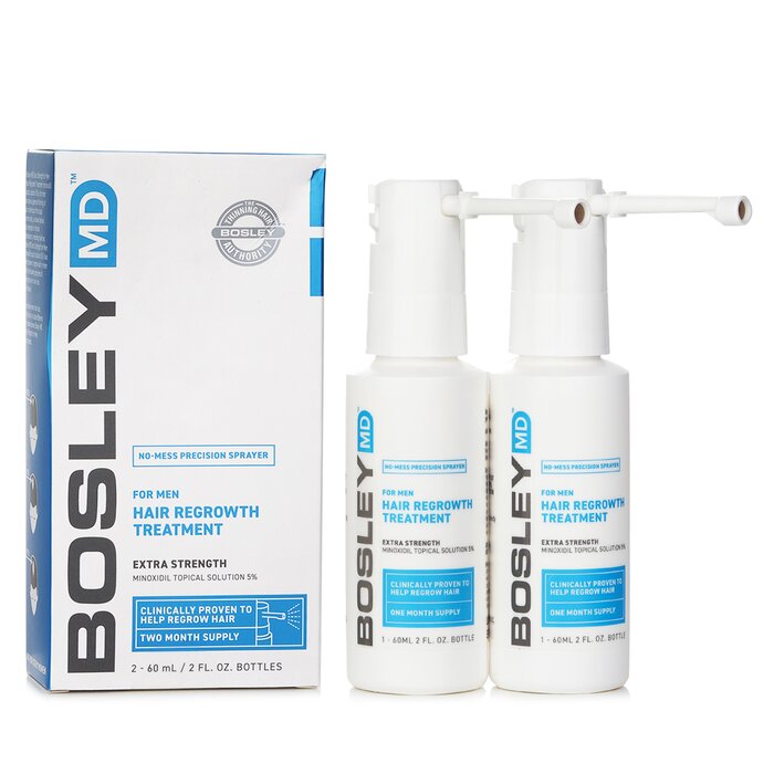 Bosley Men's Hair Re growth Treatment Spray (Minoxidil Topical Solution 5%) 60ml x 2Product Thumbnail