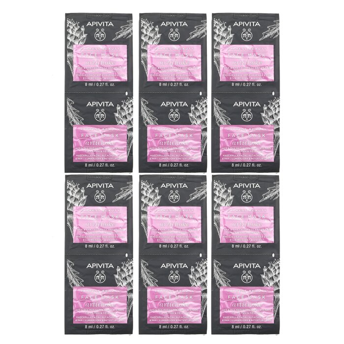 Apivita Express Beauty Face Mask With Artichoke AHA & PHA - Brightening & Smoothing 6x(2x8ml)Product Thumbnail