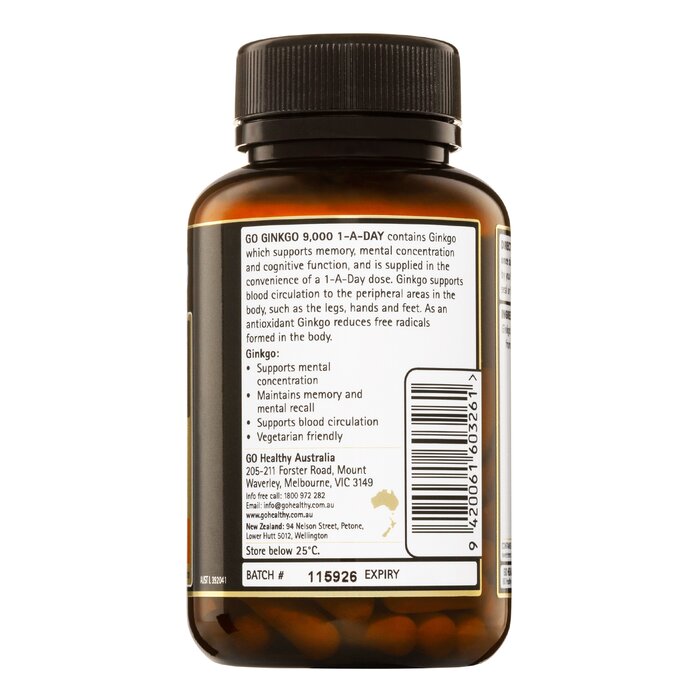 Go Healthy [Authorized Sales Agent] GO Ginkgo 9000 1-A-DAY - 60 Vcaps 60pcs/boxProduct Thumbnail