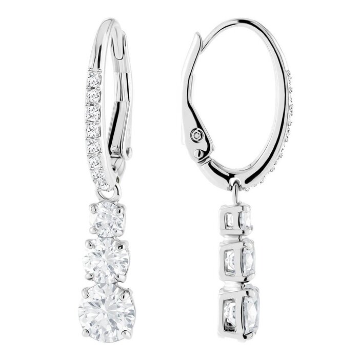 Swarovski Attract Trilogy hoop earrings 5416155 - Round cut, White, Rhodium plated WhiteProduct Thumbnail