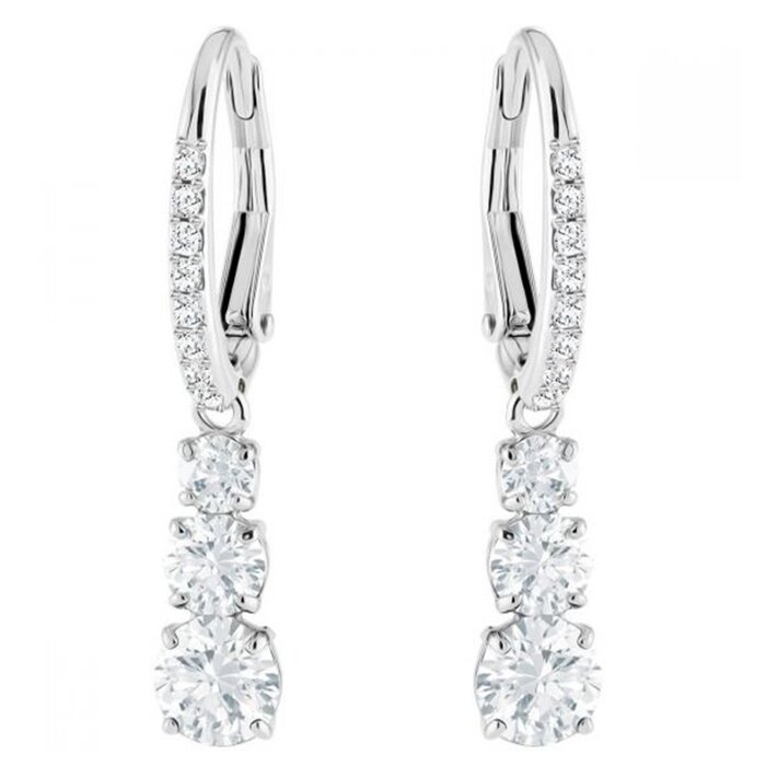 Swarovski Attract Trilogy hoop earrings 5416155 - Round cut, White, Rhodium plated WhiteProduct Thumbnail