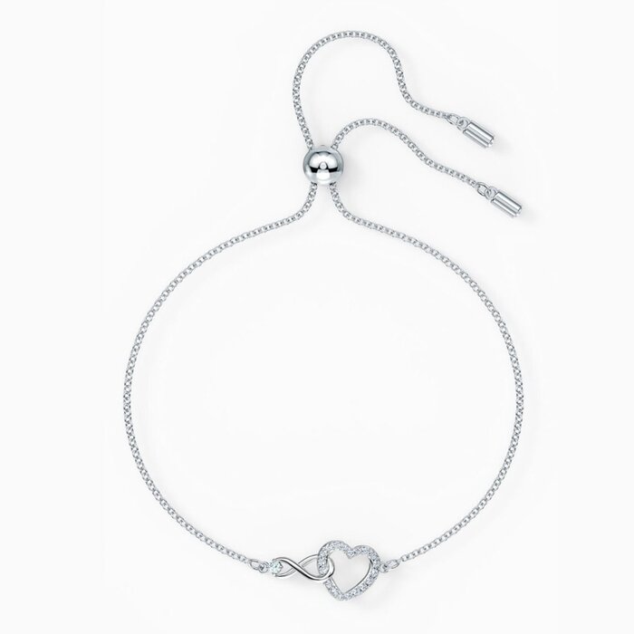 Swarovski Swarovski Infinity bracelet 5524421 - Infinity and heart, White, Rhodium plated WhiteProduct Thumbnail