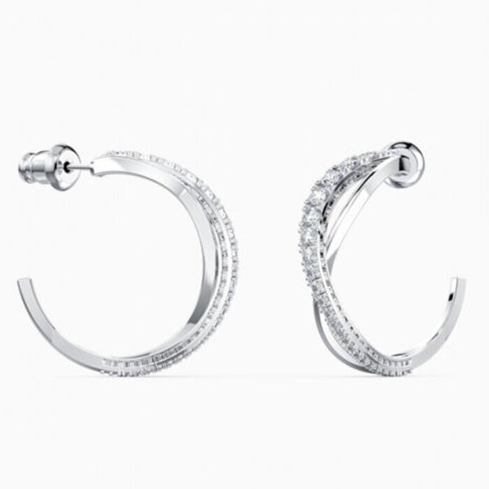 Swarovski Twist hoop earrings 5563908 - White, Rhodium plated WhiteProduct Thumbnail