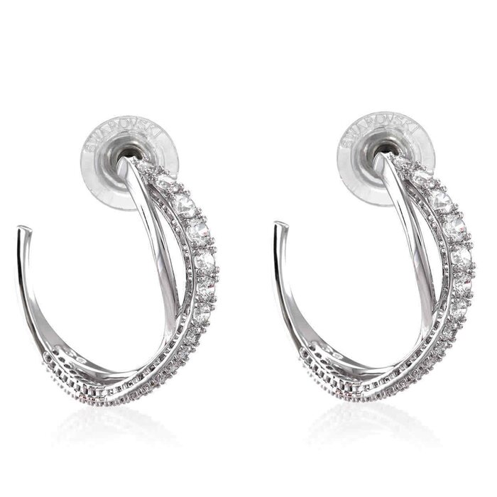 Swarovski Twist hoop earrings 5563908 - White, Rhodium plated WhiteProduct Thumbnail