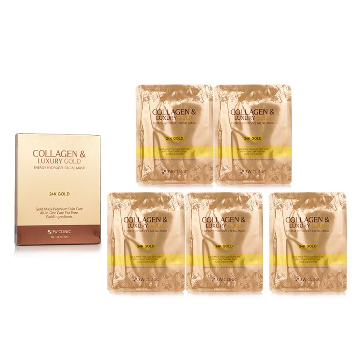 3W Clinic Collagen & Luxury Gold Energy Hydrogel Facial Mask 30g x 5pcsProduct Thumbnail
