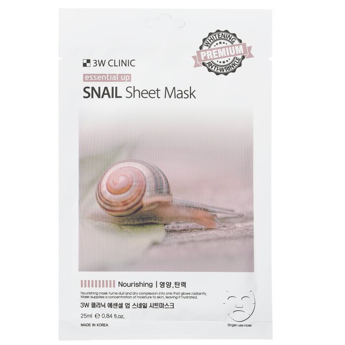 3W Clinic Mask Sheet - Essential Up Snail 10pcs x 25mlProduct Thumbnail