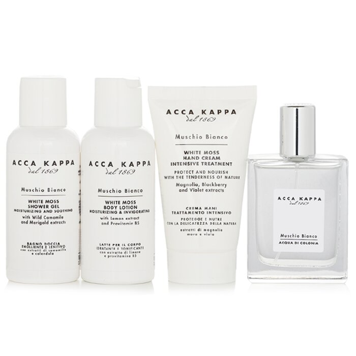 Acca Kappa White Moss Gift Set: 1x Eau De Cologne Spray 50ml, 1x Shower Gel 100ml, 1x Body Lotion 100ml, 1x Hand Cream 75ml 4pcsProduct Thumbnail