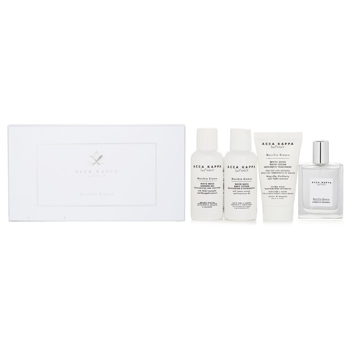 Acca Kappa White Moss Gift Set: 1x Eau De Cologne Spray 50ml, 1x Shower Gel 100ml, 1x Body Lotion 100ml, 1x Hand Cream 75ml 4pcsProduct Thumbnail