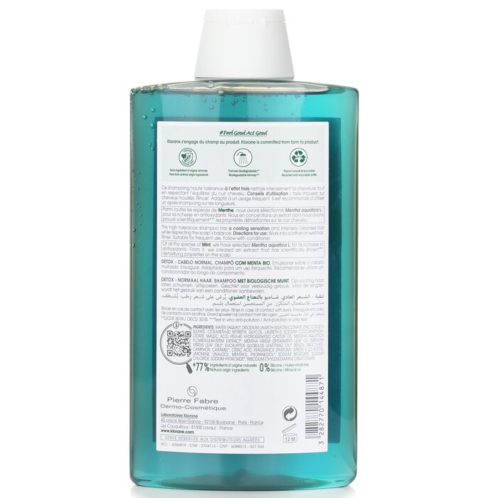 Klorane Shampoo With Organic Mint (Detox Normal Hair) 400ml/13.5ozProduct Thumbnail