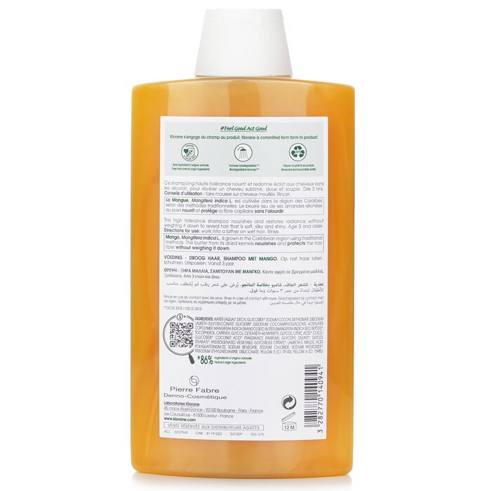 Klorane Shampoo with Mango (Nourishing Dry Hair) 400ml/13.5ozProduct Thumbnail