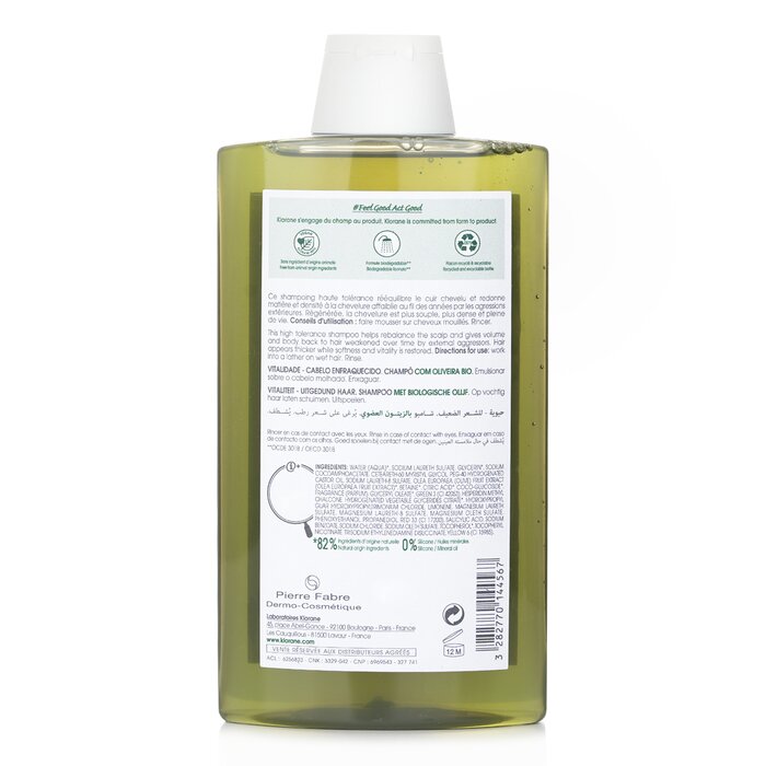 Klorane Shampoo With Organic Olive (Vitality Age Weakened Hair) 400ml/13.5ozProduct Thumbnail