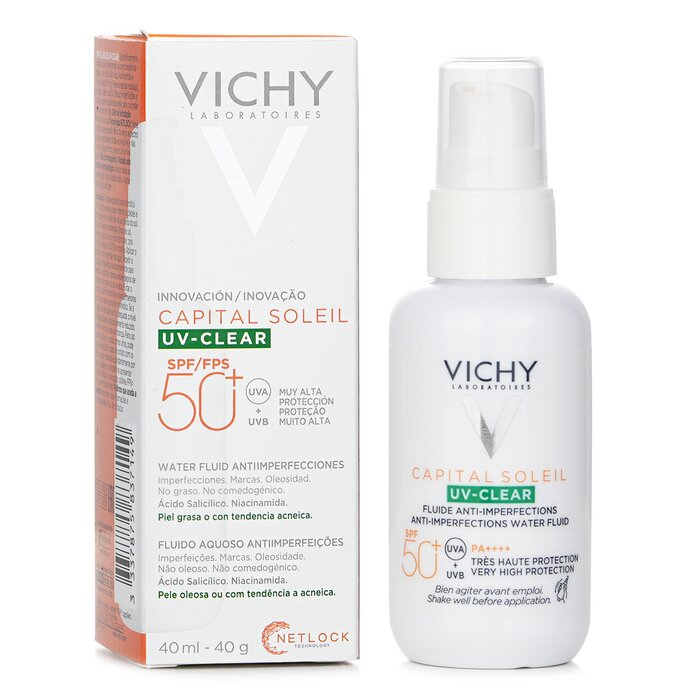 Vichy Capital Soleil UV Clear Anti Imperfections Water Fluid SPF 50 (For All Skin Types) 40mlProduct Thumbnail