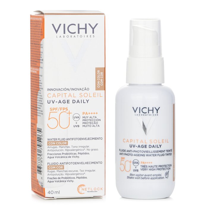 Vichy Capital Soleil UV Age Daily Anti Photo Ageing Water Fluid Tined SPF 50 (For All Skin Types) 40mlProduct Thumbnail