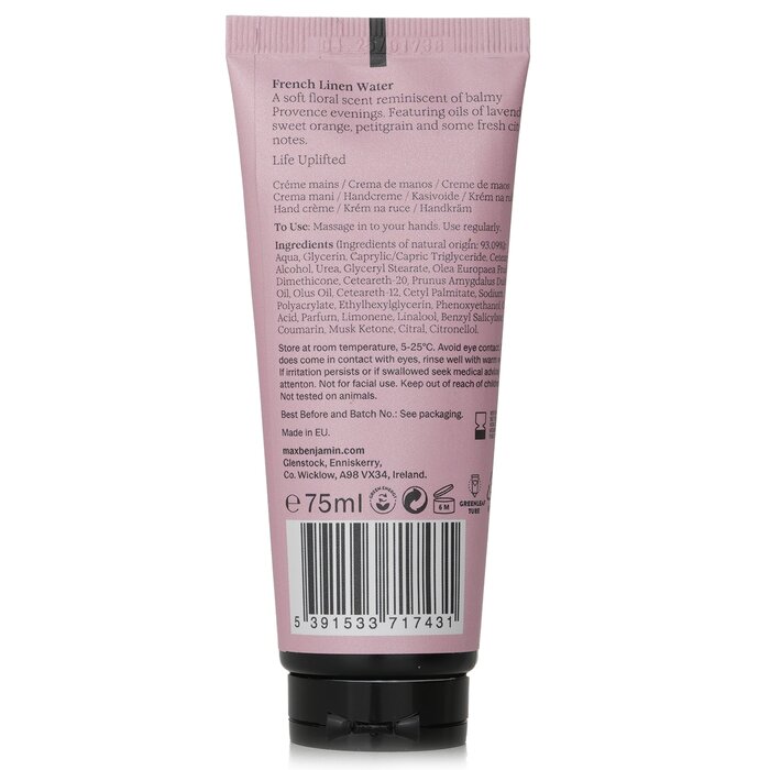 Max Benjamin Natural Hand Cream - French Linen Water 75mlProduct Thumbnail