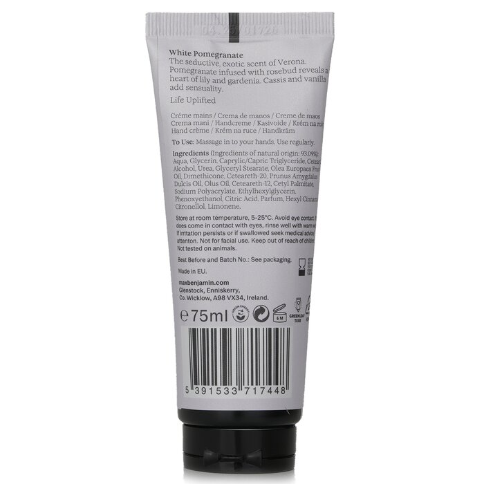 Max Benjamin Natural Hand Cream - White Pomegranate 75mlProduct Thumbnail