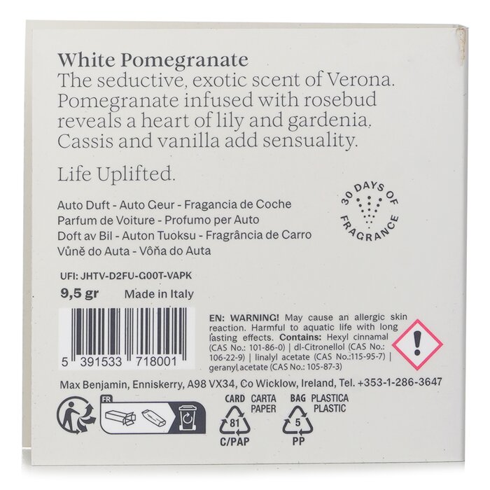 Max Benjamin Car Fragrance Refill - White Pomegranate 1pcProduct Thumbnail