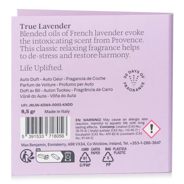Max Benjamin Car Fragrance Refill - True Lavender 1pcProduct Thumbnail