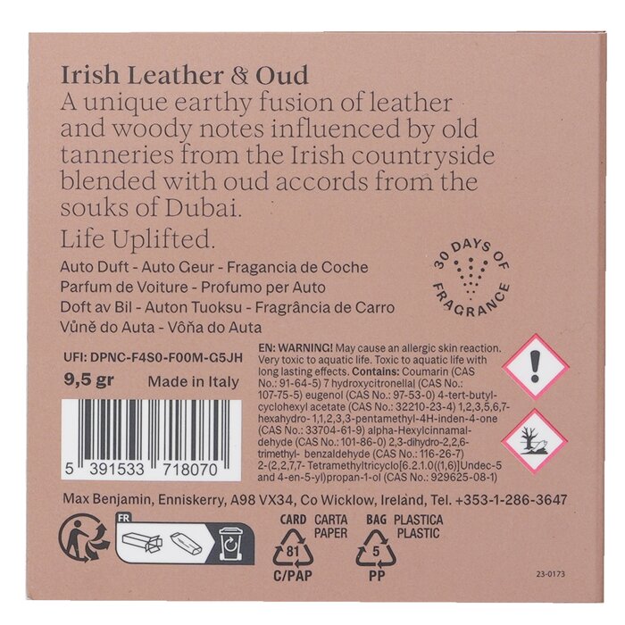 Max Benjamin Car Fragrance Refill - Irish Leather & Oud 1pcProduct Thumbnail